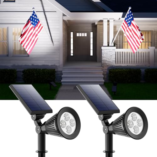 FALOVE Solar Lights, 2-in-1 Waterproof 4 LED Solar Spotlight Adjustable Wall Light...