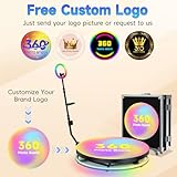 360 Photo Booth Machine 80cm/31.6“ with Flight Case, APP Remote Control 360 Photo Booth RBG Light and Rotating with Free Logo Customization, Automatic Spin 360 Camera Booth for 1-4 People - Image 5