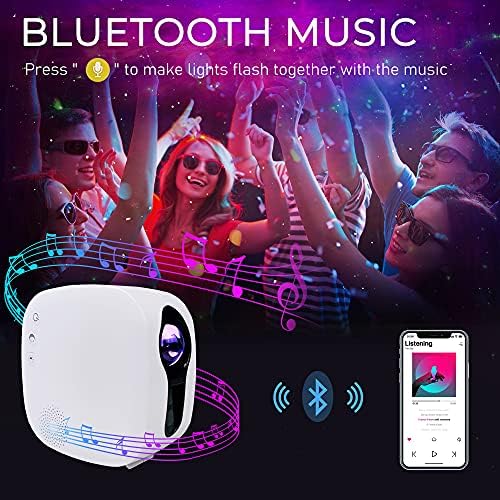 MERTTURM Galaxy Star Projector, Bluetooth Music Sky Night Light Gifts for Kids Toddler Baby, 3 in 1 Nebula Cloud Lighting, Starlight Projector for Bedroom, Room Decor with Remote Control (White)