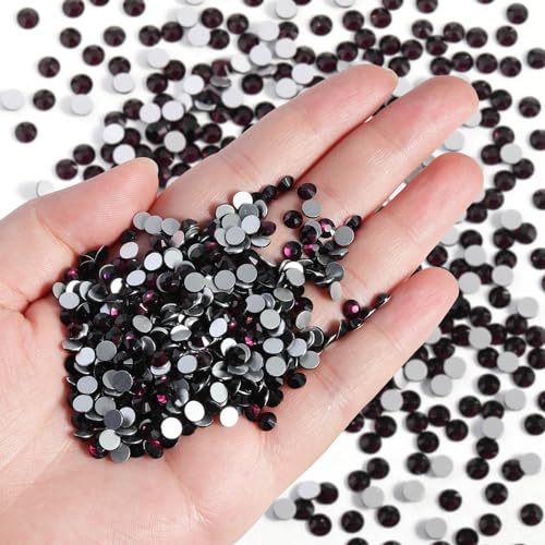 Image of Beadsland Flat Back Crystal Rhinestones Bulk, Amethyst, SS10, 14400pcs | Flatback Glass Gems for Nails Crafts Clothes DIY Decoration, Glue Fix, 2.7-2.9mm