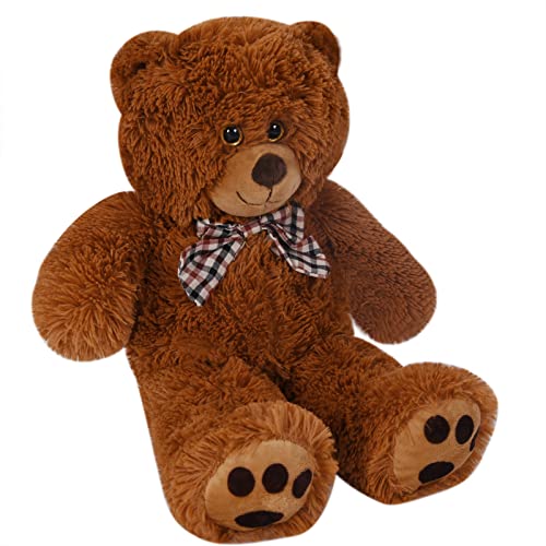 monzana® Oso de Peluche Grande con Lazo 50cm Osito Teddy Bear Marrón Juguete Niños Regalo Enamorados