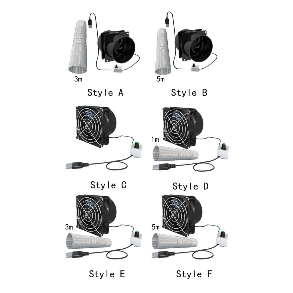 FABLOFT Exhaust Fan Yacht Energy Saving Portable Ventilator for Window Toilets Attic Dual Fan 3M Tube 2
