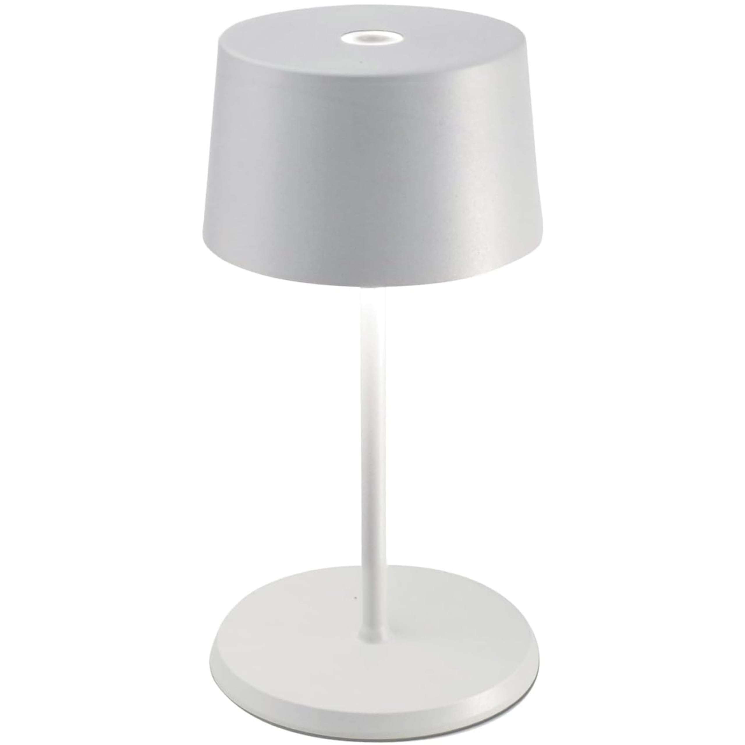 Zafferano, Olivia Mini Lamp, Portable and Rechargeable Table Lamp with Touch Controls, Suitable for Interior and Outdoor, Dimmer, 2200-3000 K, Height 22 cm, White Colour