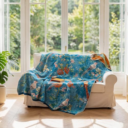 Image of LUTBM Boho Throw Blanket for Bed 60 inchx80 inch, All Season Cotton Couch Blankets