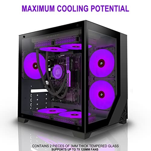 Kediers Pc Case -Micro Atx Tower Tempered Glass Gaming Computer Mini Case With 7 Argb Fans (Black) #TOP3