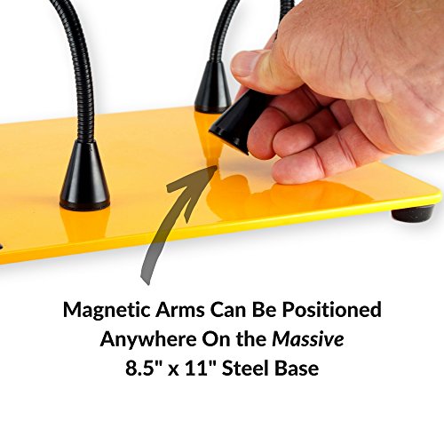 QuadHands Deluxe WorkBench Helping Hands Third Hand System - Magnetic Mount Arms Can be Positioned Anywhere - Ultimate Flexibility