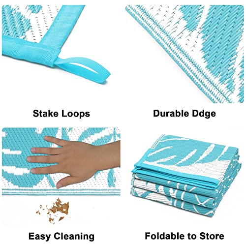 Ileading Outdoor Rug Carpet for Patio 5' x7' Waterproof Reversible Plastic Straw Rug Portable Outside Area Rug Door Mat for Patio, Clearance, Balcony, Picnic, Pool, Beach, RV Mat - Image 5