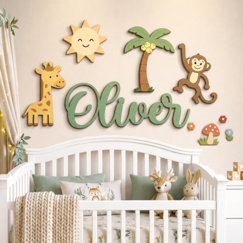 NANFUNCF Personalized Wooden Name Sign for Nursery (DIY Style)