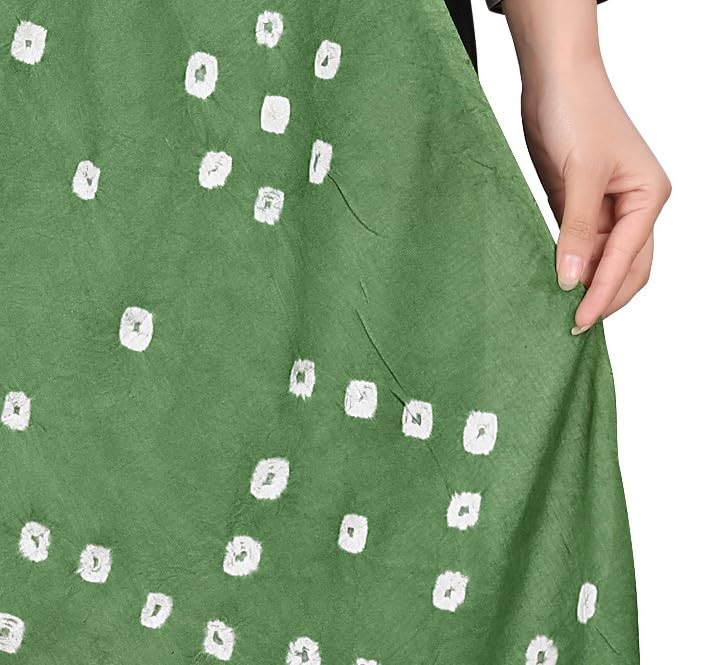 Image of Women Cotton Hand Printed Bandhani Design Dupatta | Ethnic Tie Die Print Dupatta (LENGTH 2.10M)