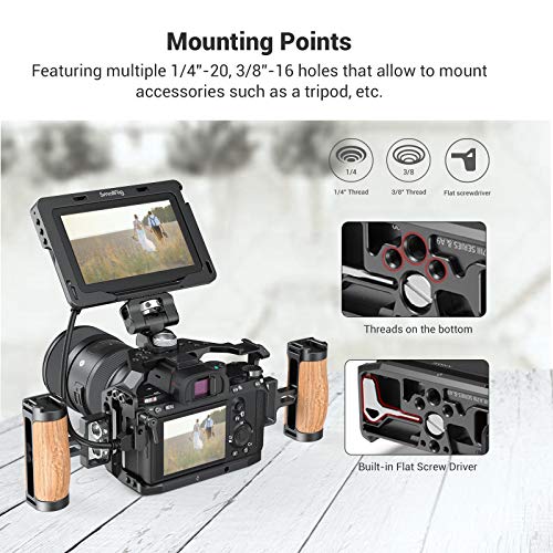 Smallrig A7Riii / A7Iii / A7M3 Camera Cage For Sony A7Riii / A7Iii / A7M3 Camera (Ilce-7Rm3 / A7R Mark Iii), W/ Shoe Mount, Built-In Nato Rail, Accessible For Sony Xlr-K2M/K1M, Black – 2087 #TOP6