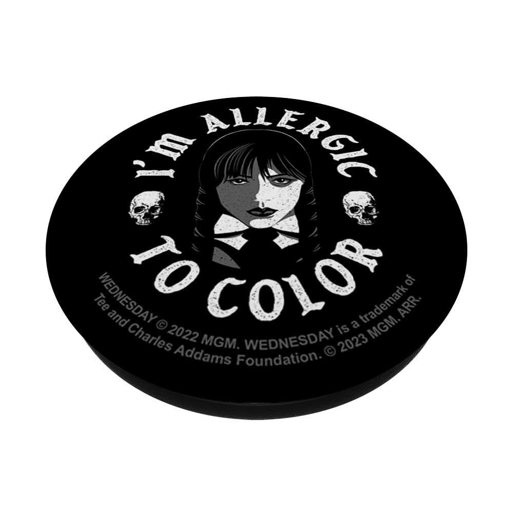 Wednesday TV Show PopSocket – Offizielles Logo In Schwarz-Weiß Mit Austauschbarem PopGrip