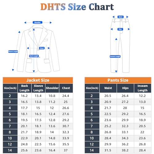 Boys' Suits 2-Piece Formal Slim Fit Suit Set for Boys Wedding Ring Bearer Outfit with Blazer and Pants - Image 4