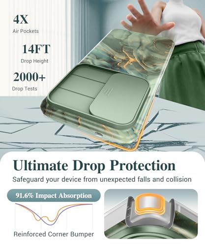 Image of GVIEWIN for Samsung Galaxy S26 Ultra Case, [Slide Camera Cover & Built-in HD Screen Protector] [2 Front Frames] Shockproof Military Grade Protective Marble Phone Case for S26 Ultra 6.9 inch (Desert Dream)