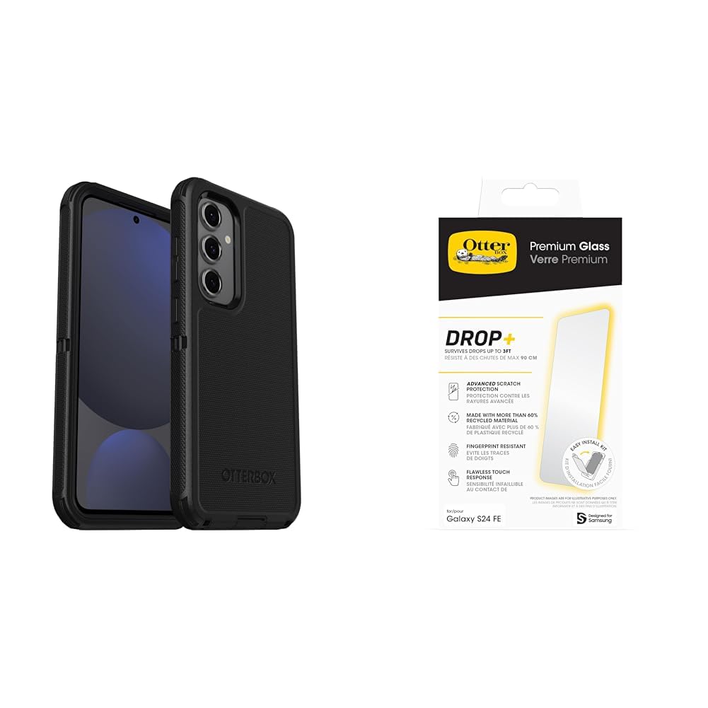 Coque S24 FE Otterbox Defender supportant 7X plus de chutes avec verre d'écran - 4