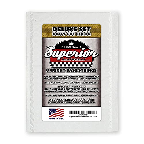 Superior Bassworks Deluxe Upright Double Bass Strings Dirty Gut Color Full Set #TOP10