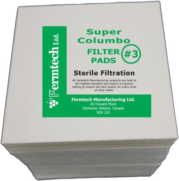 #2 Filter Pads 20 cm x 20cm for 20x20 plate filters. Pads rated at 2 micron. Works with Super Colombo Wine Filters, Plate and Frame Liquid filters. Pack of 60 (#2 Polishing)