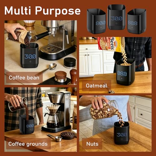 Image of Subscale Digital Dosing Cup with LED Display, 0.1g High Precision Expresso Coffee Scale, Rechargeable Coffee Bean Measurer, Touch Sensitive Brewing Espresso Accessories - Ideal for Coffee Lover Gifts