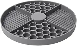 Tapete Lamber/Comedouro de Silicone Pet Life NT-13 para Cães/Gatos, 4 Seções, Alimentação Lenta, Design Prático, Cor Cinza