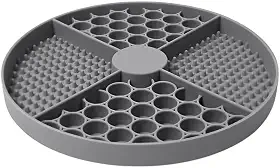HOMELIFE Tapete Lamber/Comedouro de Silicone Pet NT-13 para Cães/Gatos, 4 Seções, Alimentação Lenta, Design Prático, Cor Cinza