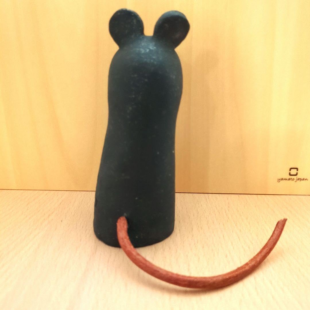 鹿児島睦　ハンドワークス　置き物　ネズミ(ブラック) 鹿児島睦 ハンドワークス 置き物 ネズミ(ブラック) 【公式通販】