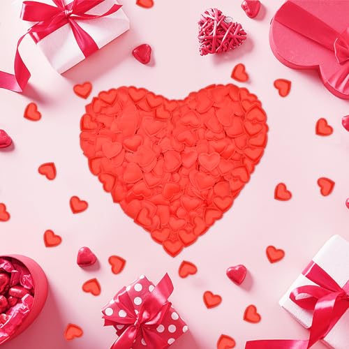 Image of 200 Pieces 1.4 Inch Love Heart Confetti 3D Sponge Petals Table Decorations - Red Scatter Crafts for Valentine's Day, Wedding, Anniversaries, Engagement, Bridal Shower, Proposal Party Favors