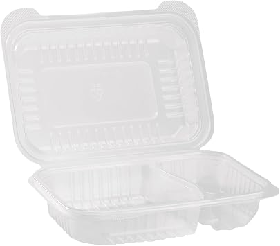 Karat Clamshell Take Out Food Containers [9x6 - 250 ct] Durable, Microwavable, Stackable, Crack-Resistant To Go Boxes | Translucent