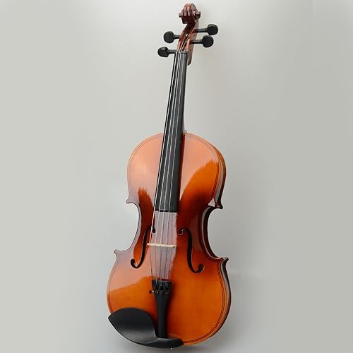 Vista 19 de Juego de viola acústica con arco de colofonia y instrumento musical, juego de viola de madera maciza barniz con funda ligera, arco y colofonia
