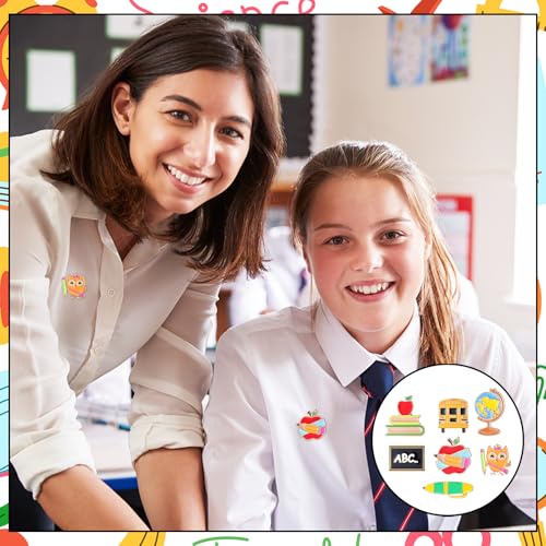 Image of Giegxin 40 Pcs Back to School Pins Bulk for Students Teachers First Day of School Cute Lapel Pins Brooch for Clothes Bags Accessories Gifts Classroom Party Favors