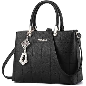 BestoU Women Handbag Shoulder Bag Fashion Ladies PU Leather Tote Messenger Bag with Plush Ball（Upgraded Version）