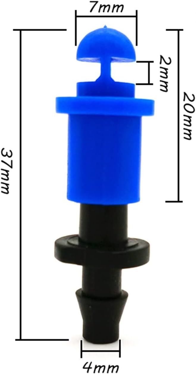 Gardening Irrigation Dripper 200 Pieces of 360 Degree 1/4 Inch Barbed Nozzles for Drip Irrigation Garden Agricultural Equipment (Color : Blue)