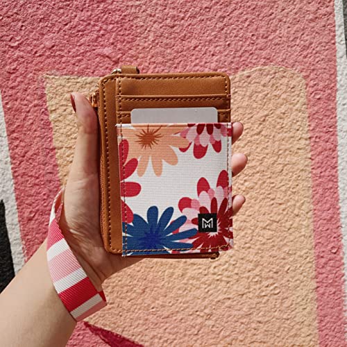 Image of Credit Card Holder Wallet for Women Slim Minimalist Wallet RFID Blocking Leather Wallets Elastic Front Pocket Wallet for Women with Zipper Pocket