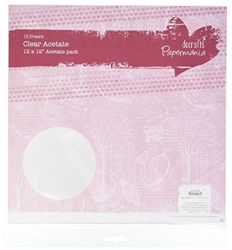Papermania 30,5 x 30,5 cm effen acetaatblad, 10 stuks