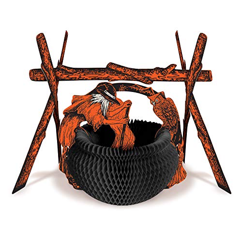 Beistle 1459 Vintage Rustic Fireplace Centerpiece, 11", Orange/Wh...