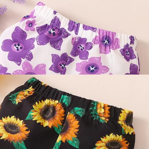 Image of Toddler Baby Girl Clothes Summer Outfits Ruffle Sleeveless Linen Shirt Kids Short Set for Girl Size 3-24M
