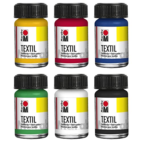 Marabu Textil - Vernice Per Tessuti 15 Ml - Colore Caraibi - Per Cotone, Lino, Seta, Sintetici - Lavabile A 60°C