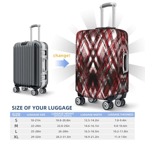 Red-Black-White-Aged-Grunge-Wall--Old-Weathered-Peeled-Painted-Plaster-Backdrop-Reddish-Ab Luggage Cover, Protective Washable Suitcase Cover - Travel Fashion Elastic Suitcase Protector X-Large3