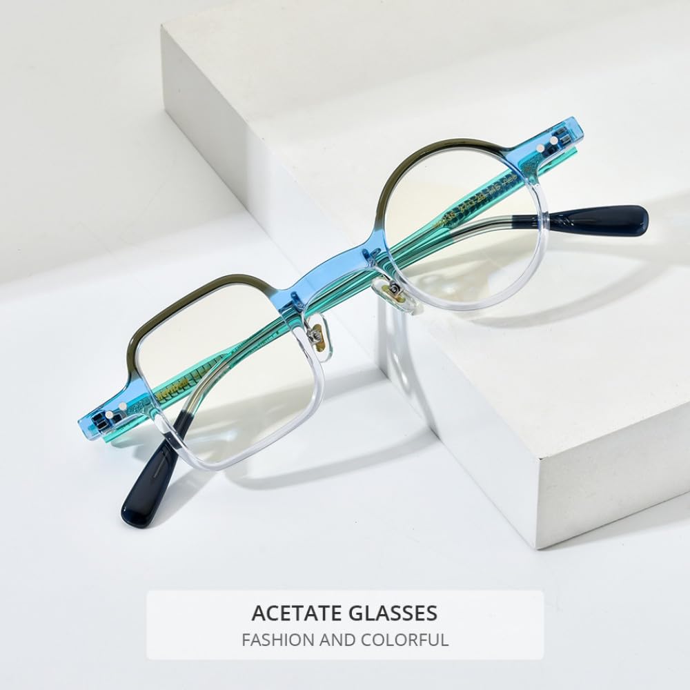 MUTYNE Occhiali da vista in acetato multicolore Montatura da uomo Occhiali da vista rotondi quadrati Occhiali da vista da donna
