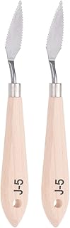 Sponsored Ad - HARFINGTON 2pcs #J-5 Palette Knife 13mm Knife Width Solid Wood Handle Stainless Steel Painting Mixing Scrap...