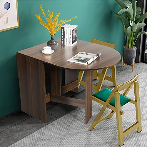 LIFEZEAL Mesa de Comedor Extensible, Mesa Cocina para para 4-7 Personas, Mesa Redonda con 3 Formas, 163 x 80 x 75cm, Mesa Plegable Multifuncional con alas abatibles para Cocina, salón