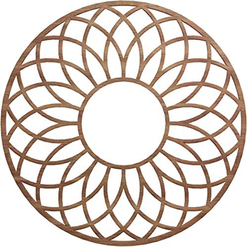 Image of Ekena Millwork 24 inchOD x 8 1 /4 inchID x 3 /8 inchT Cannes Wood Fretwork Pierced Ceiling Medallion, Walnut