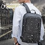 hk Backpack for Men Business Slim Backpack with USB Charger Computer Lightweight Anti-theft Travel Backpacks 15.6 inch Water Resistant Laptop Bag for Work Office College-Black - Image 2