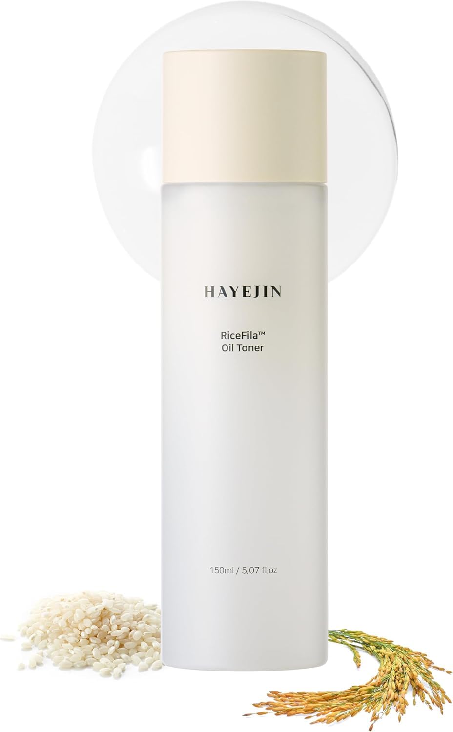 HAYEJIN RiceFila Oil Toner - 2-in-1 Hydrating Korean Rice Toner with Niacinamide, 8 Hyaluronic Acids & 6 Peptides - Dual Phase & Lightweight Low Molecular Weight Rice Bran Facial Oil 5.07 fl oz