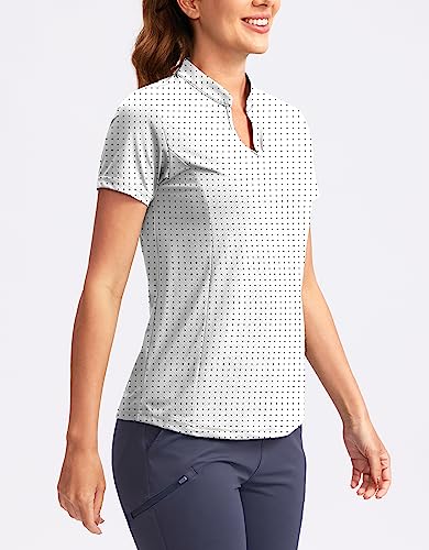 Image of Obla Women's Golf Polo Shirt V-Neck Short Sleeve Collarless Quick Dry Tennis Running T Shirt Golf Tops for Women