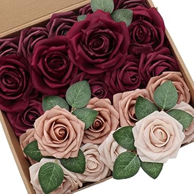 D-Seven Künstliche Blumen Combo Box Set für DIY Hochzeit Blumensträuße Tafelaufsätze Blumenarrangements Brautdusche Babyparty Party Home Dekorationen