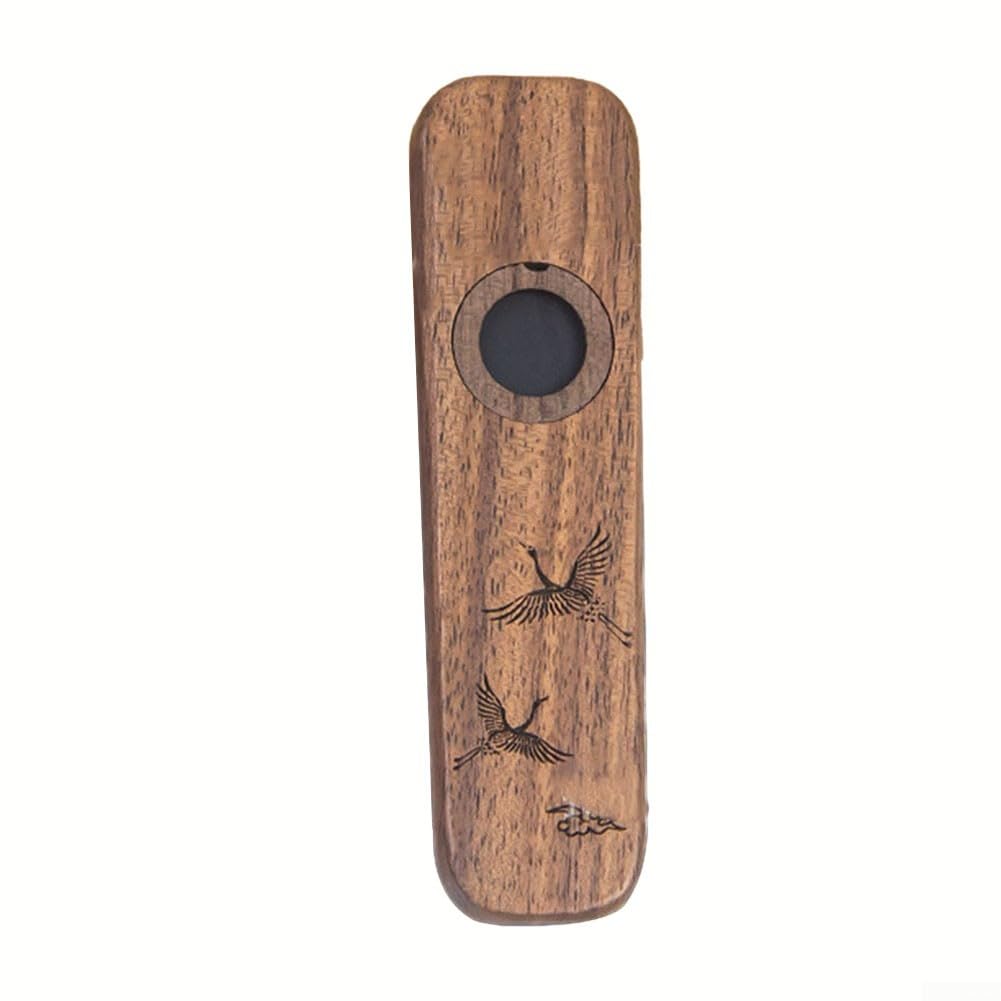 Kazoo en bois pour débutants – Instrument à vent folk en acajou avec diaphragmes, cadeau de musique de fête pour guitare et ukulélé (noyer noir)