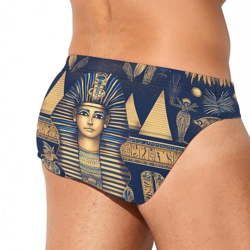 Egyptian Tradition Pattern Mens Swim Briefs Bikini Sexy Low Rise Trunks Swimsuit Bathing Suit Beach3
