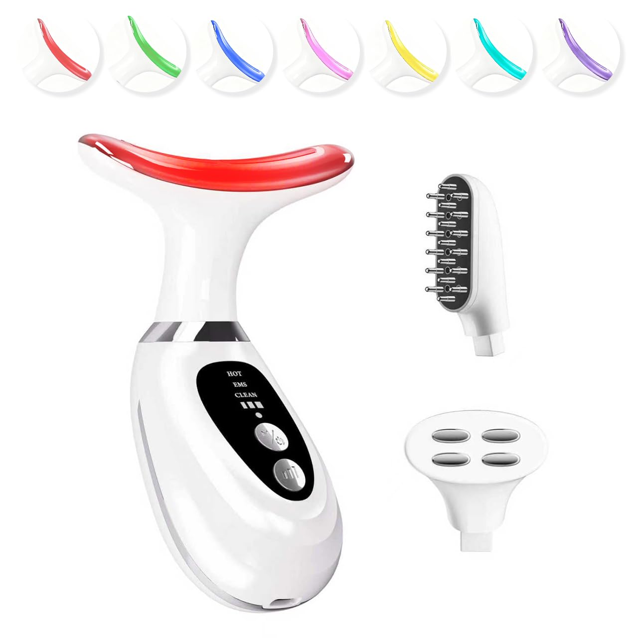 MultiFunctional-Red-Light-Therapy-for-Face and Neck-Eye-Head Massager 7 Colors Skin Rejuvenation Lifting Facial Massager for Toning Glow Boost Wrinkle Dark Circle