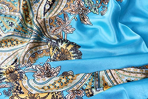 Image of Women's 35 inch Satin Square Silk Like Hair Scarves and Wraps Headscarf for Sleeping | Silk Feel Neckerchief, Hair Scarf, Fashion Bandana, Headscarf, Headband, Hair Wrap Sleeping, Daily Fashion Styling