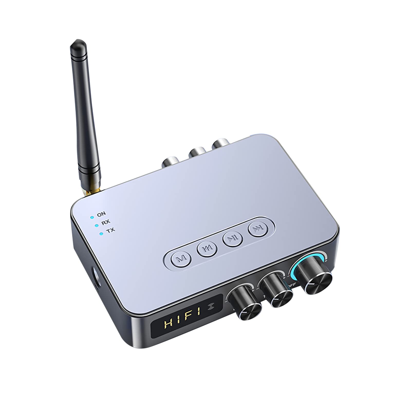 DAGIJIRD Transmisor de audio Bluetooth receptor inalámbrico adaptador de largo alcance soporte 3.5mm AUX NFC a 2 RCA Audio