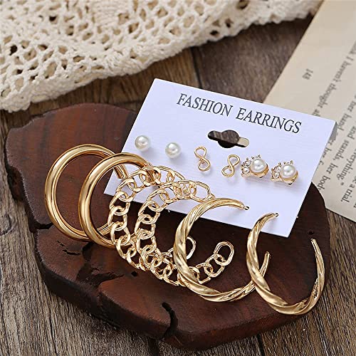 Image of Shining Diva Fashion Stylish Pairs Metal Earrings for Women and Girls